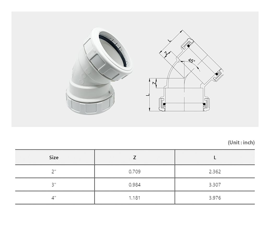 DH 45L 45° Elbow