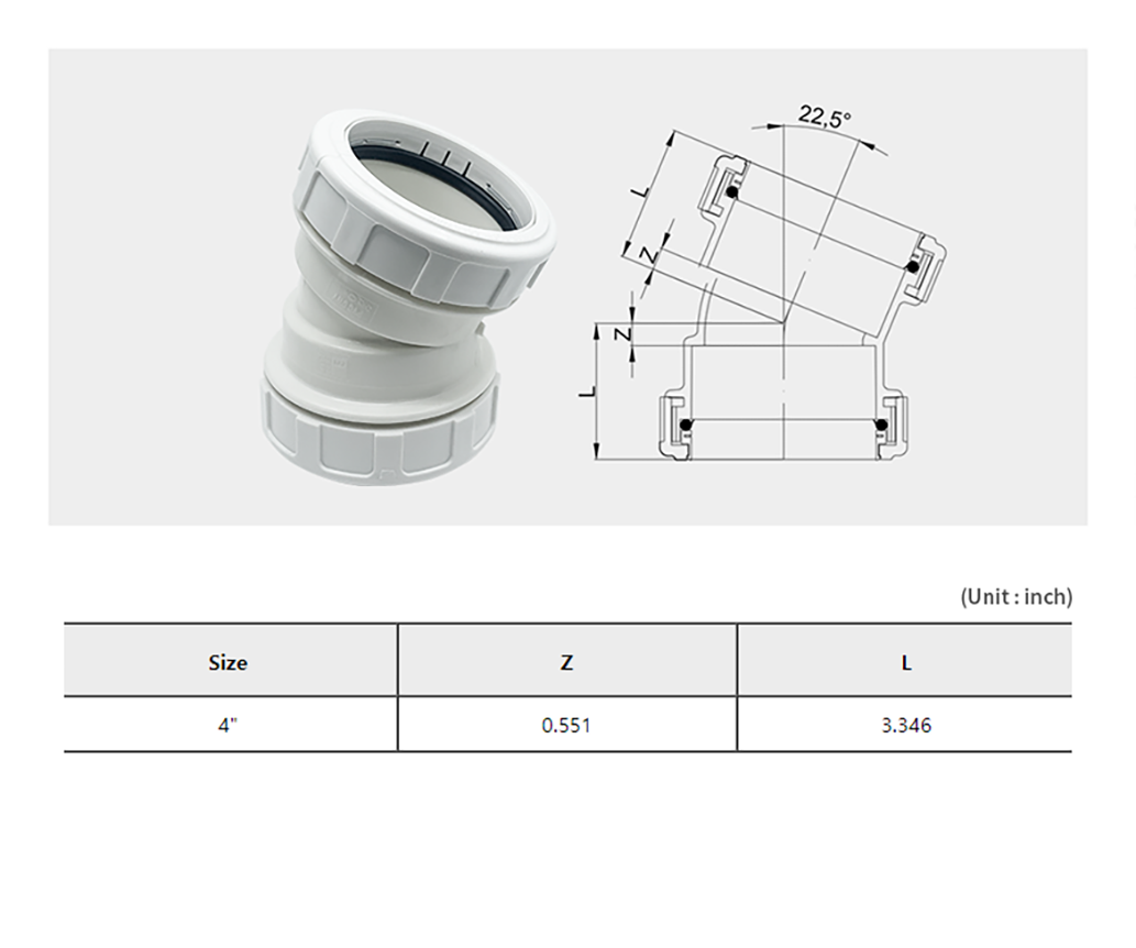 DH 22.5L 22.5° Elbow