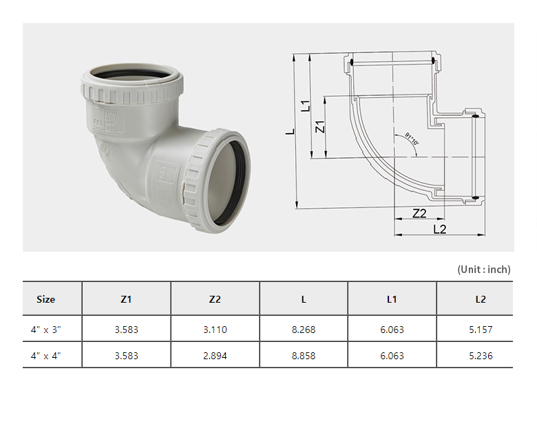 GLS LLR Short Sweep/Cap Type, 3-Layer Elbow
