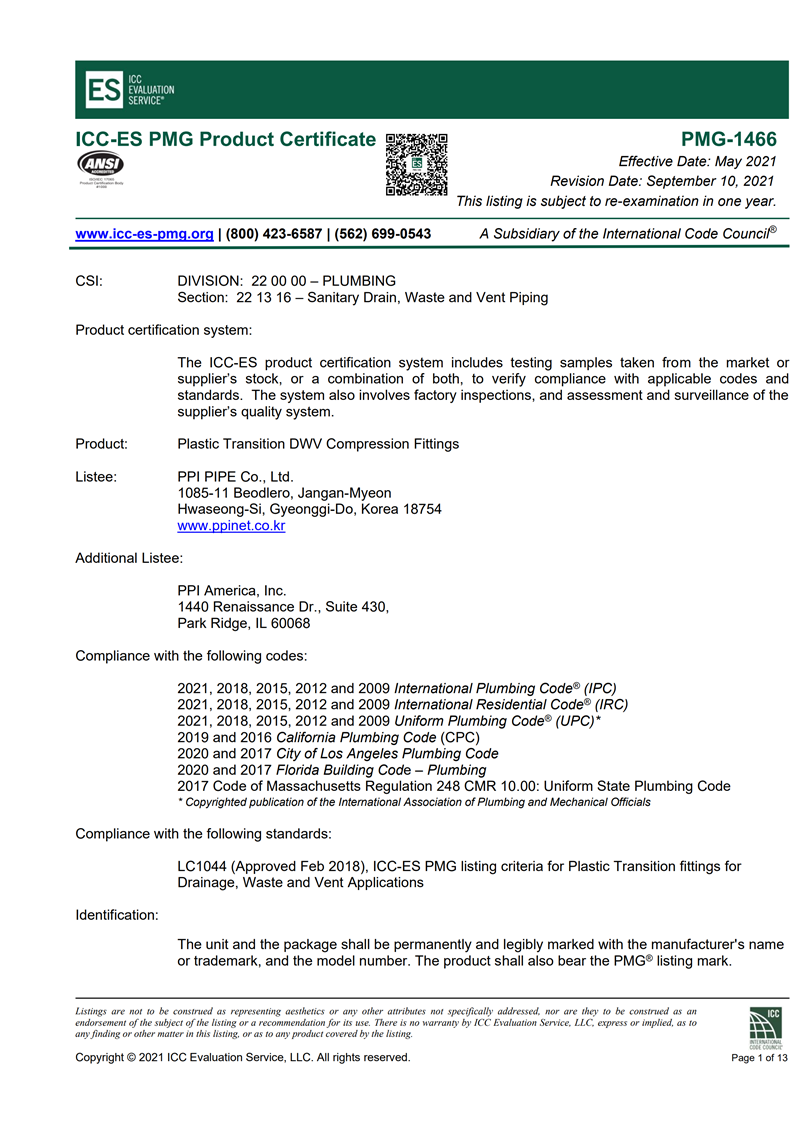 ICC Evaluation Servic
