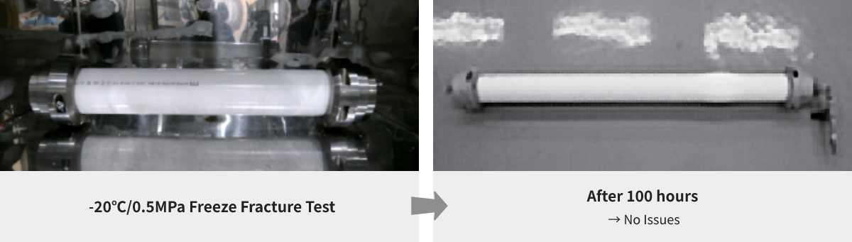 '-20℃/0.5MPa Freeze Fracture Test => After 100 hours→No Issues